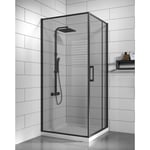 Badplaats - Cabine de Douche Belize - 90 x 90 x 190 cm Noir - Verre teinté