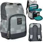 MINECRAFT Mojang Block Miner Grey Bag School Laptop Backpack Travel College Gym