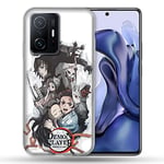 Coque pour Xiaomi 11T / 11T Pro Manga Demon Slayer Blanc