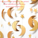 13 Ft Eid Mubarak -sisustus Irisoiva Twinkle Paperi Star Moon Circle-4M Gold Star Moon