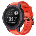 För Garmin Instinct 2S metallspänne i enfärgad watch Red