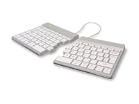 R-Go Ergonomic Keyboard Split Break - Tastatur - With Integrated Break Indicator - Trådløs - Bluetooth 5.0 - Qwerty - Storbritannia - Hvit