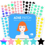 Acne Pimple Patch, 6 Colors 168 Dots Star Pimple Patches with Case, Tea Tree Oil