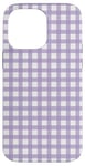 iPhone 14 Pro Max Purple White Checkered Plaid Flannel Gingham Pattern Checker Case