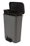 8013183122430 CURVER WASTE BIN WITH PEDAL 23+23L /DARK GREY/ BLACK 