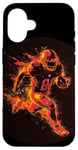 Coque pour iPhone 16 Un joueur de football brûle comme une météorite dans le feu et les flammes