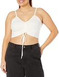 The Drop Raquel Cinched Cropped Sweater Cami Pull, Whisper White, XXS