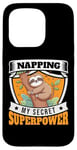 iPhone 15 Pro Napping Superpower Power Nap Lazy Pajama Day Sleep Sloth Case