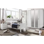 Pegane - Chambre à coucher complète enfant (lit 90x200cm + armoire + chevet + commode) coloris blanc