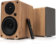 A5 Arc Enceintes Monitoring Active Avec Woofer 5.25"",Bluetooth 5.0,Hdmi Arc,Optique,Rca,Usb,Sortie Subwoofer,Haut Parleur De Tv Au Design Élégant,Couleur Marron