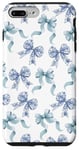 Coque pour iPhone 7 Plus/8 Plus Nœuds en toile bleue et blanche pour femme