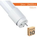 Tube led 150cm 360º T8 G13 24W 2400LM Connexion d'un côté Blanc Froid 6500K - Lot de 10 u.