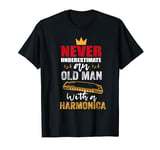 An Old Man With A Harmonica Player Harmonicist French Harp T-Shirt