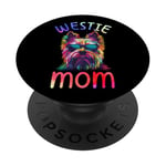 Maman du West Highland Terrier pour les amoureux du pop art PopSockets PopGrip Adhésif