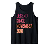 23rd Birthday Men Women Legend Born November 2001 Tank Top