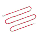 55" Purse Chain Strap with Buckles for Shoulder and Cross Body (Red + Silver)