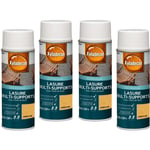 Xyladecor - Lasure aérosol Multi-supports - Lot de 4 - Tous types de bois extérieur - Mat Chêne clair 400 mL