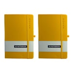 A5 Notebook Hardback Notepad Ruled Notes Diary Yellow Premium Book Journal x 2