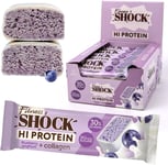 FitnesSHOCK High-Protein Bars - Blueberry Yogurt Flavor, 30% Protein, Low Carb,