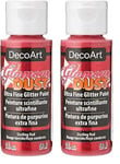 Deco Art Glamour Dust Glitter Paint, Sizzling Red, 59 ml (Pack of 2)