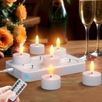 Bluedeer - Lot de 6 bougies led rechargeables, bougie chauffe-plat électrique à flamme vacillante avec base de chargement et télécommande, décoration