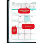 2022 Planner Office Daily Planner Book 200 ark (400 sidor), r?d CDQ