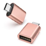 Syntech Adaptateur USB C vers USB Pack de 2 Adaptateurs USB C mâle vers USB3 Femelle Compatible avec MacBook Pro/Air 2021 iMac iPad Mini 6/Pro, Adaptateur Thunderbolt 3/4, Or Rose