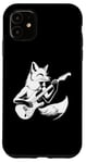 iPhone 11 Fox Playing Electric Guitar Rock Star Guitarist Case