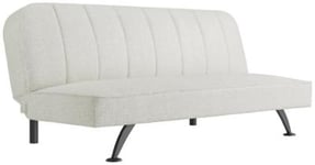 Burlington Ivory and Matte Black Boucle Fabric Sofa Bed