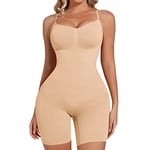 Joyshaper Body Sculptant Femme Gaine Amincissante Ventre Plat Gainant Minceur Bodysuit Body Gaina Push Up avec Cretelles Réglables Shapewear, Beige, XXL