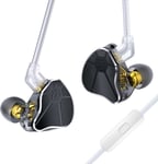 Ccz Bc04 Hifi Iem In Ear Monitor,Ecouteur Gaming Intra-Auriculaires Ecouteurs Filaire Pour Chanteurs,1Ba 1Dd Ecouteurs Filaires De Jeu Legers,2Pin-Z Detachable Cable(Noir,Avec Micro)