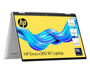 HP Envy x360 16" 2in1 Laptop, Intel Core Ultra 7-155U Processor, AI Enhanced, 16 GB RAM, 1 TB SSD, Intel Arc Graphics, WUXGA Touchscreen, Up to 14hrs 30 battery, Win 11, Glacier Silver, 16-ac0004sa