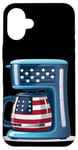 iPhone 16 Plus Patriotic coffee bean and maker costume Case