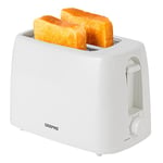 Geepas 2 Slice Bread Toaster with 6 Level Browning Control - Removable Crumb Tray, Cancel Function, Cord Storage & Cool Touch Plastic Housing - 650W, 2 Year Warranty (White)