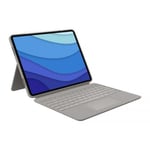 Logitech Combo Touch - Clavier et étui folio - avec pavé tactile - rétroéclairage - connecteur Apple Smart - QWERTY - UK - sable -