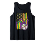 American Flag Baseball Beads Mardi Festival Mardi Gras Tank Top