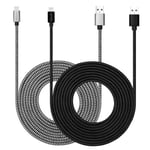 Câble USB Type C 3m avec charge rapide 3A,lot de 2 câbles USB-C en nylon tressé super durable compatible avec Galaxy S10/S9/S8/Google Pixel/LG/OnePlus/Moto et plus encore (noir + blanc)