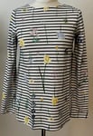 Joules 14 Harbour Jersey Swing Top Cotton Navy Stripe Floral New Tags