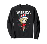 Funny Merica 4th of July Independence Day America Anime Girl Sweatshirt