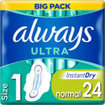 Always Ultra Normal Sanitary Pads Towels With Wings Size 1 Pack of 200