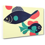 The Surprising Fish Abstract Canvas Wall Art Print Ready to Hang, Framed Picture for Living Room Bedroom Home Office Décor, 30x20 Inch (76x50 cm)