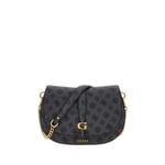 Grand sac porté épaule FEMME Guess noir imprimé monogrammes