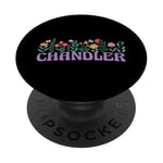 Wildflower Floral Chandler Prénom Fête des Mères Femme PopSockets PopGrip Adhésif