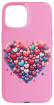 iPhone 15 Cute Heart with Flowers and Hearts for Valentine's Day Case