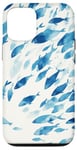 Coque pour iPhone 12/12 Pro Blue Fish School, thème océanique pour les nageurs et les amoureux de la plage