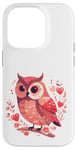 Coque pour iPhone 14 Pro T-shirt hibou rose, sweat à capuche mignon chouette, chouette rose