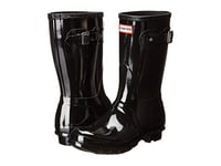 HUNTER Women's Original Short Gloss Snow Boot, Black (Gloss) Size 9