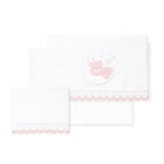 Interbaby Parure de lit bébé 100% Coton pour Voiture/couffin/couffin - Guipure Ours Lune Ensemble 3 pièces, Drap-Housse + Drap Plat + taie d'oreiller - Fabriqué en Espagne