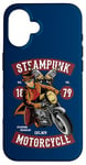 Coque pour iPhone 16 Lunettes de moto western steampunk avec chapeau haut-de-forme