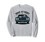 Vintage Skeleton Car Drive Into The Night | Spooky Halloween Sweatshirt